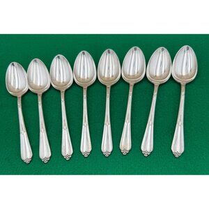 8 International Silver Rogers Reinforced Silverplate INSPIRATION Soup Spoons